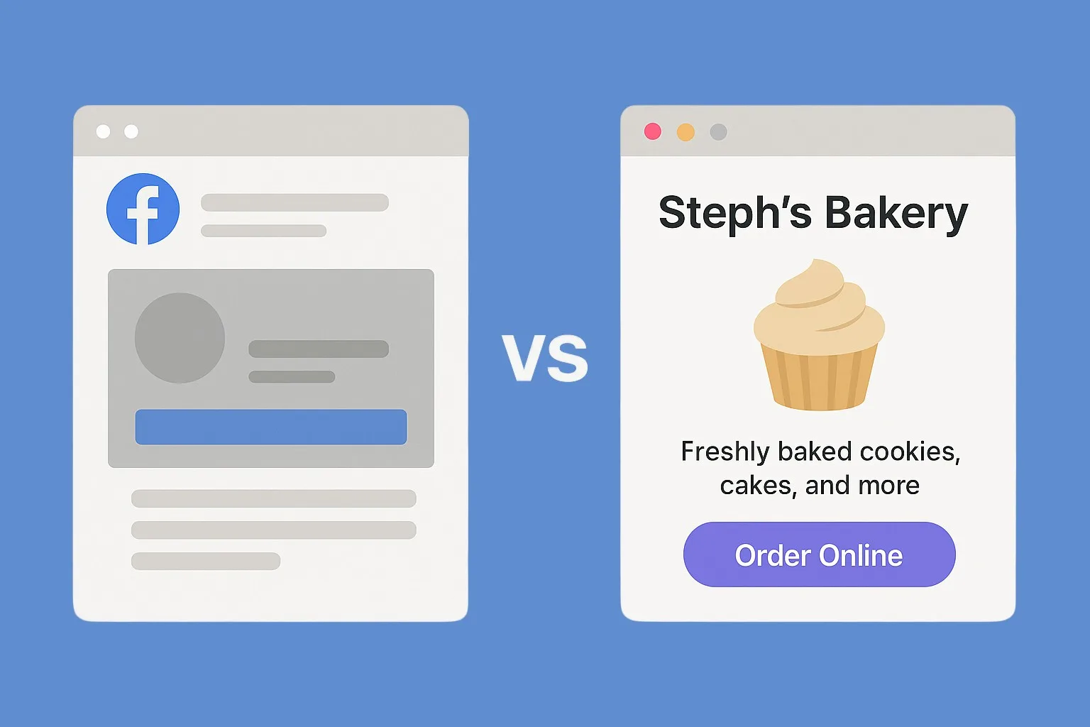 Business website and social media concept showing why a website should be the main hub