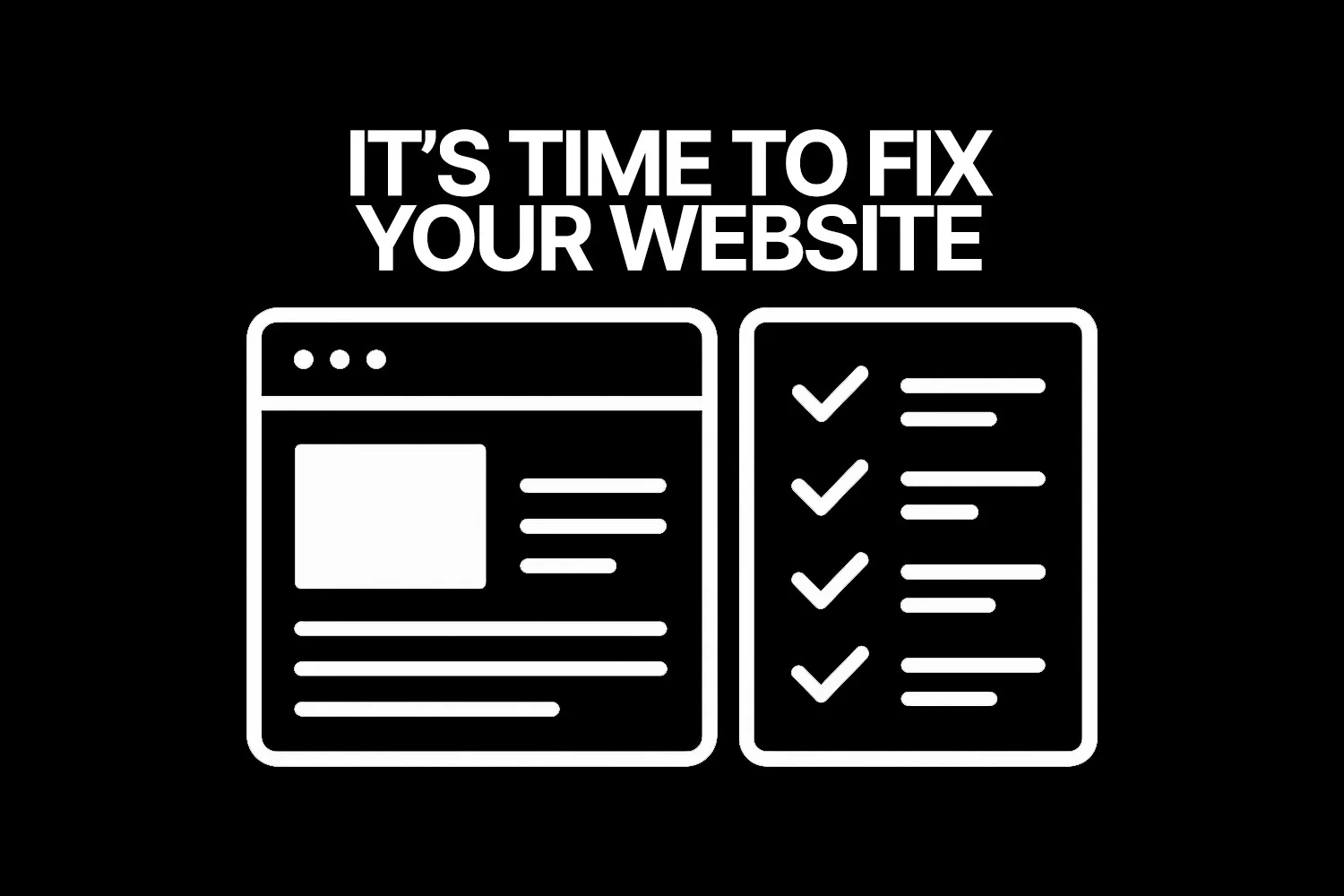 Website redesign planning checklist concept for a small business owner